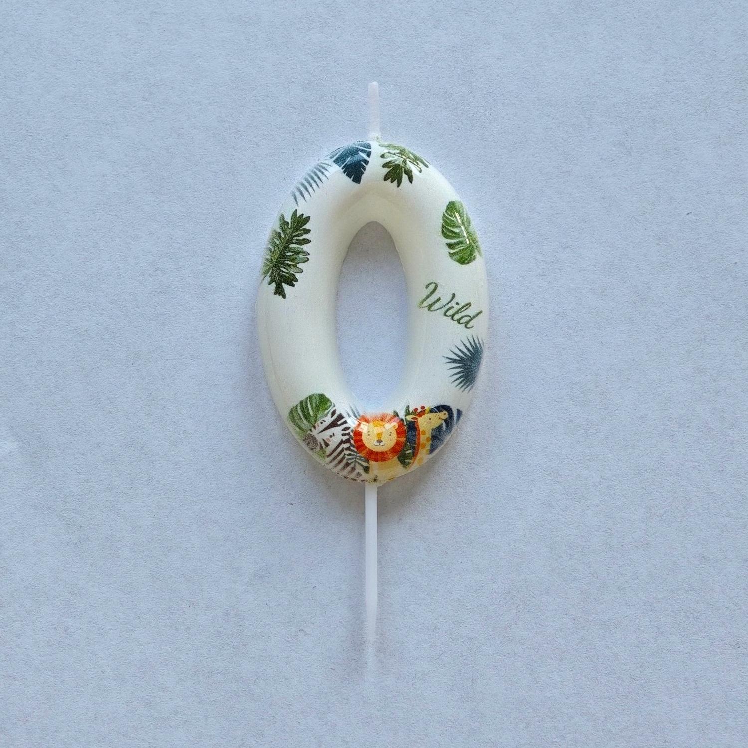 Wild Animal 0-9 Number Candle, Jungle Safari Cake Topper for Wildlife Park & Wild-Themed Birthday Decorations