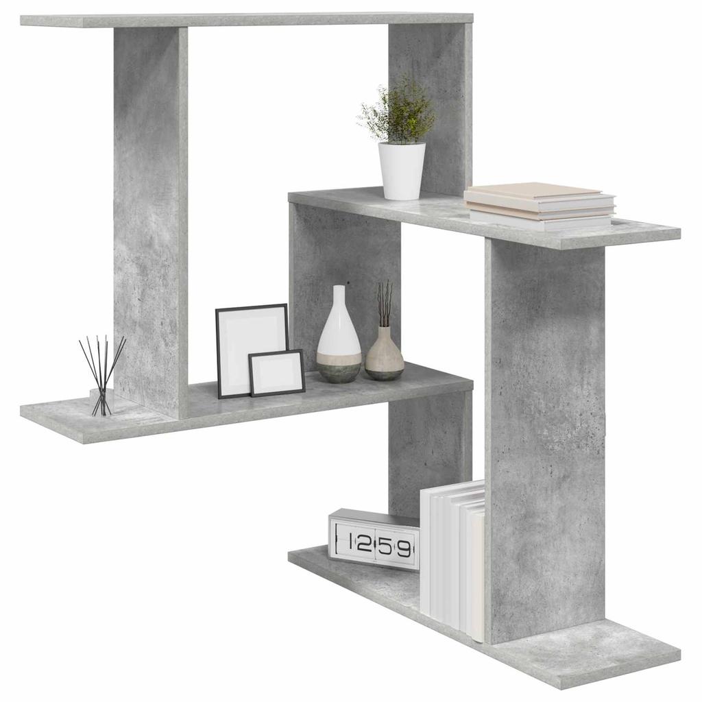 Wall Shelf Concrete Grey 67 x 67 x 87 cm Engineered Wood