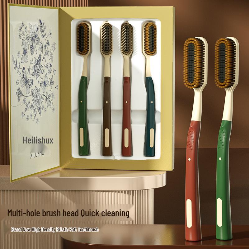 

4-Piece Lazy Person s Giant Toothbrush Gift Set with Deep Cleaning Soft Bristles and Wide Head