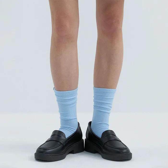 (Women's) Square Logo Socks - Sky Blue