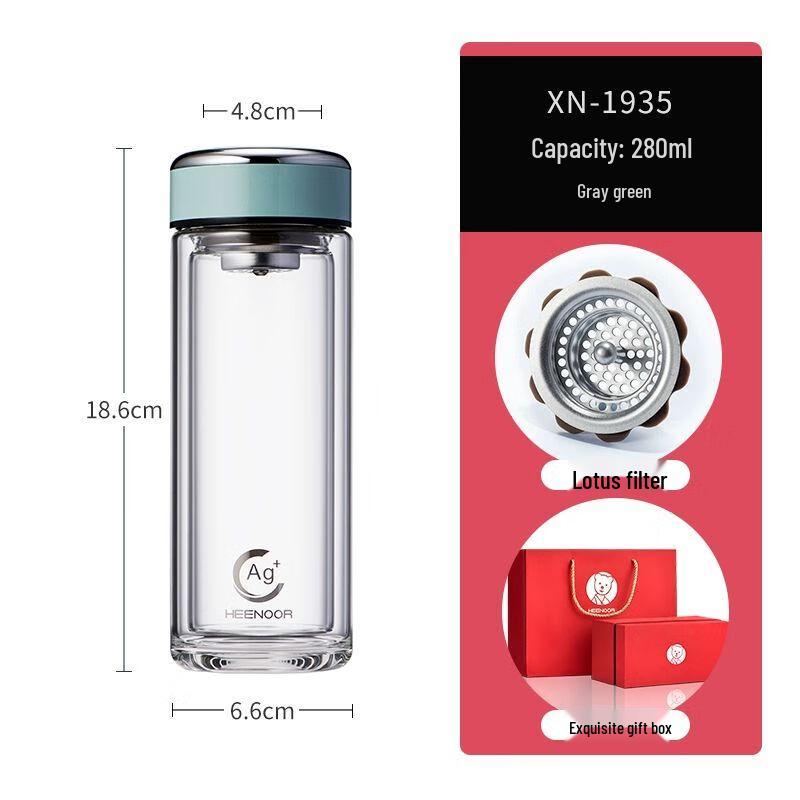 Xino Double-Layer Borosilicate Glass Tea Cup with Filter