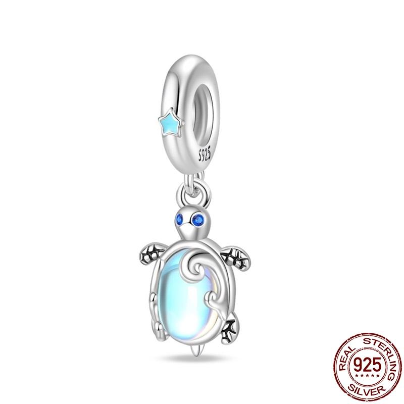 Original Copper Luminous Marine Series Pendant Fit 3Mm Bracelet Diy Charm For Women Jewelry Fashion Gift