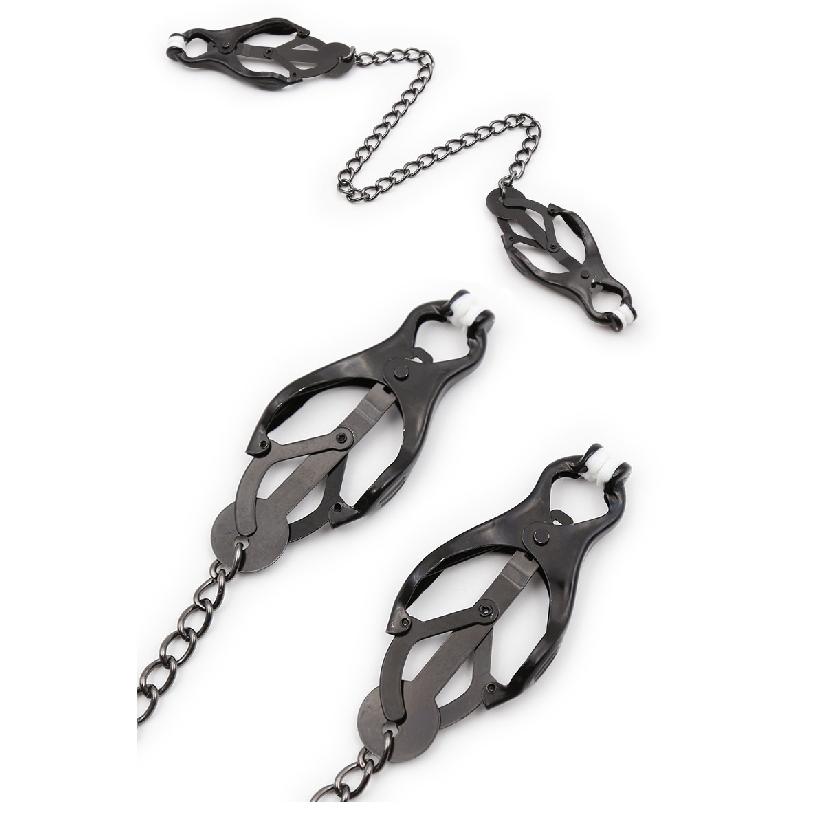 1 Pair Sexy Nipple Clamps Labia Clips With Chain Clip Sm Fetish Bust Massager Stimulate Sex Toy Flirt Bondage Exotic