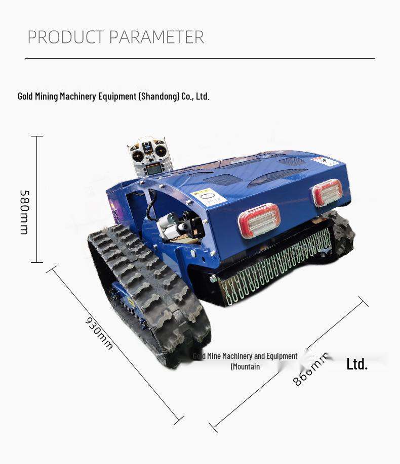 Electric Self-Propelled Smart Crawler Lawn Mower with Lithium Battery and Mulching Function