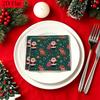 20pcs Disposable Napkins with Christmas Elements Pattern Print for Wedding,Parties,and Daily Use for Thanksgiving Fall Christmas Table Decoration
