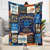 Celebrating 80 Years Of Excellence Flannel Blanket-Soft and Suitable for Sofas,Beds,Offices,Travel,All Seasons,Great Gift for Holidays and Birthdays.