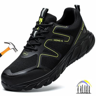 Ultra Light Safety Shoes Steel Toe Safety Sneaker Men Anti-puncture Iron Work Shoes with Protection Black Breathable Work Boots
