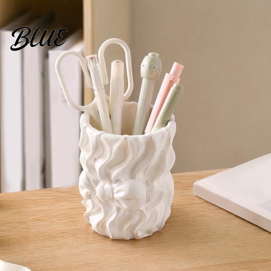 3D Printed Pencil Holder Silk Texture Pen Holder Desk Organizer for Brushes Stationery