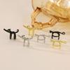 1 Pair Green Eyed Cats Ear Clip Fashionable Ear Jewelry Comfortable Earrings Nonslip Ear Accessories Alloy Texture