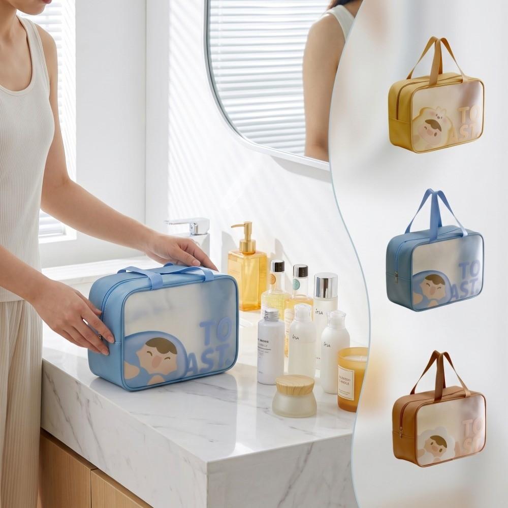 Tragbare Transparente Waschtasche Mattierte Reise-Kosmetiktasche Große Kapazität Kosmetiktasche Baden