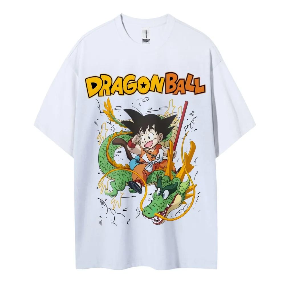 2026 Summer Dragon Ball Oversized Tshirt High Quality 100 Cotton Kid Goku  Shenron Print Unisex Retro Casual Adults Kids