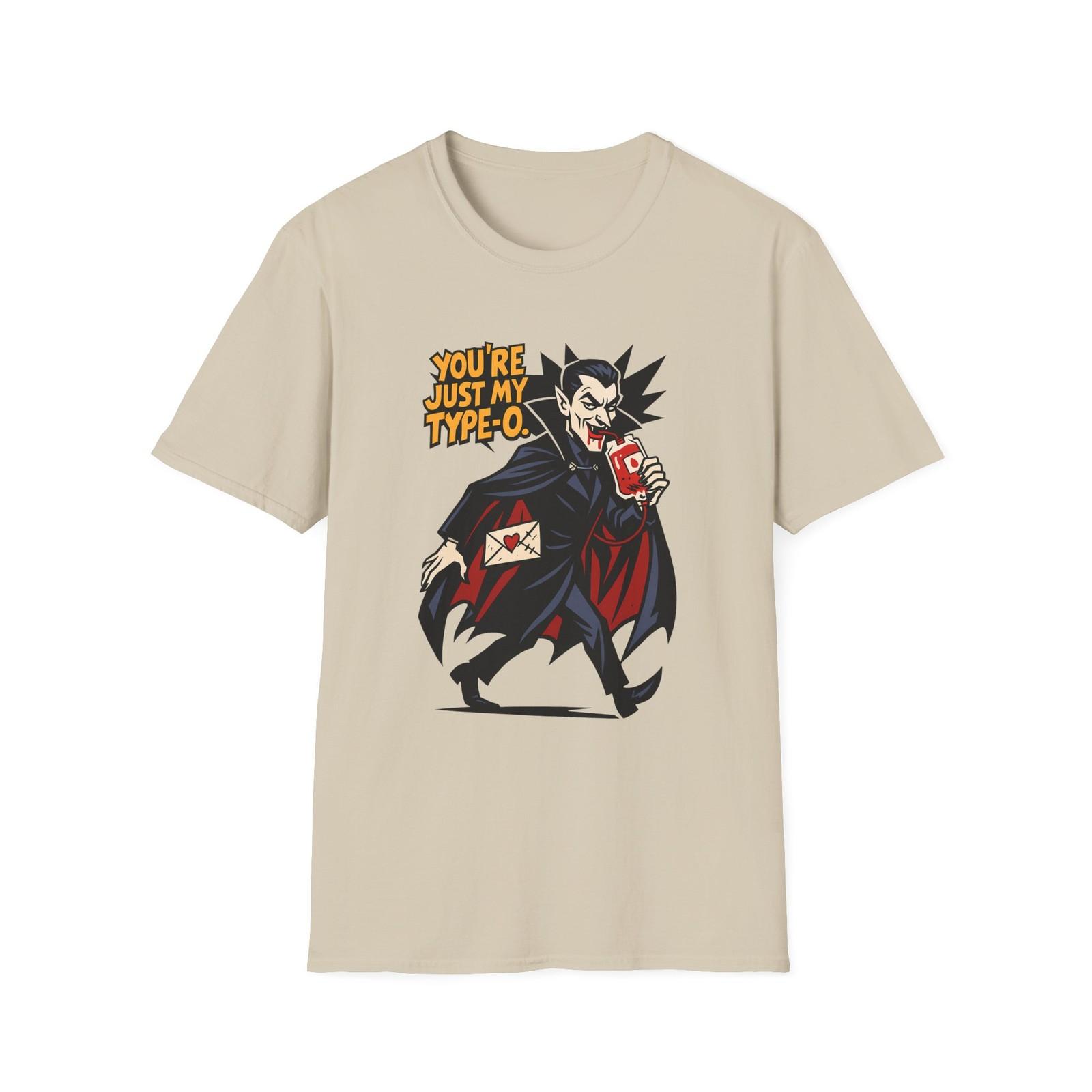 Unisex Softstyle T-Shirt Strutting Vampire Blood Bag Love Letter Halloween Fall S разноцветный