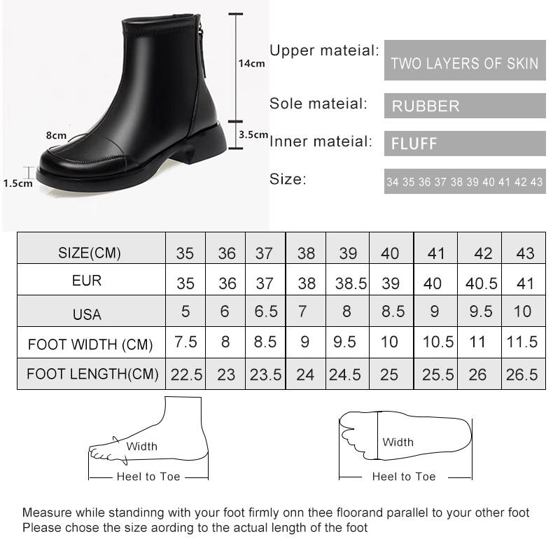 Fashion Mom Boots Genuine Leather 2025 New Autumn Winter Non Slip Women Ankle Boots Rear Zipper Rider Boots Women