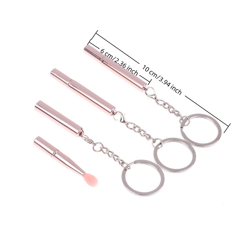 1Pcs Multifunctional Silicone Lip Brush Portable With Cover Keychain Dustproof Lipstick Lipstick Brush Eye Shadow Brush