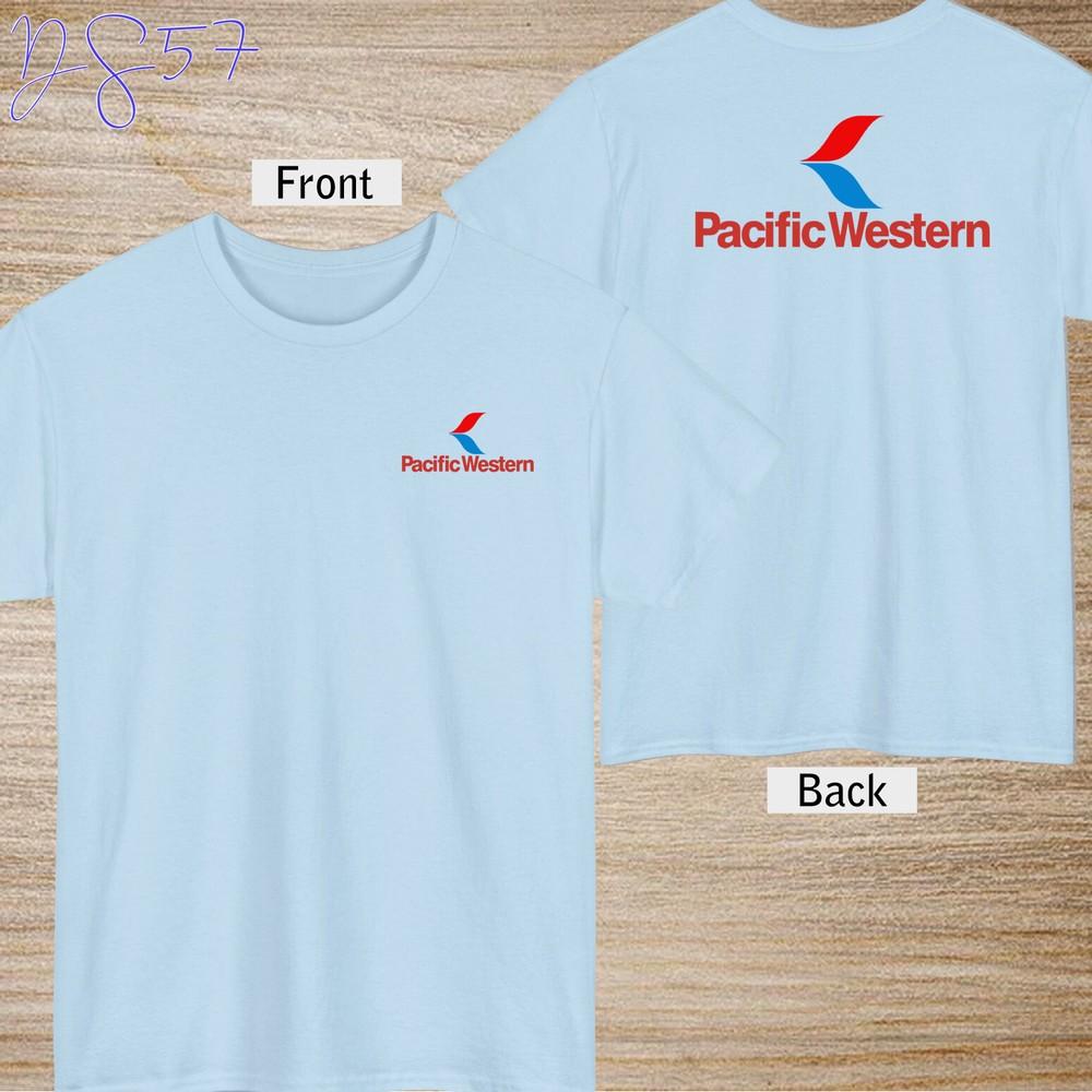 Pacific Western Airlines Logo T-Shirt Black/Navy/Gre wbr/ y/ White / Red T-Shirt S-5XL Unisex T-Shirt S