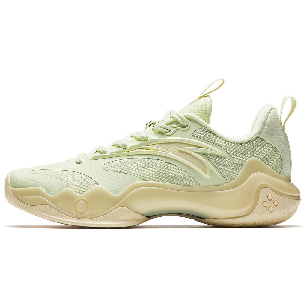 New Anta Shock Wave 4 Anti-Slip And Wear-Resistant Breathable Low-Top Basketball Shoes Men's Green Yellow 912511607Q-3