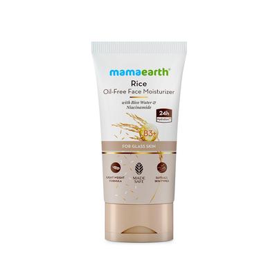 Mamaearth Rice Oil-Free Face Moisturizer With Rice Water & Niacinamide for Glass Skin - 150 G | 24-Hour Hydration | Brightens Skin Tone | Improve