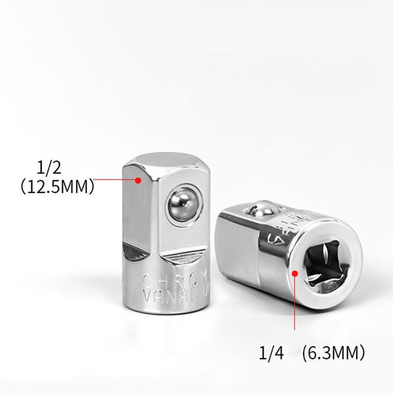 Air Ratchet Socket Adapter Drive Reducer Set 6 Pieces Heavy Duty Steel for Use with 1/2 3/8 and 1/4 Inch Ratchet Drives