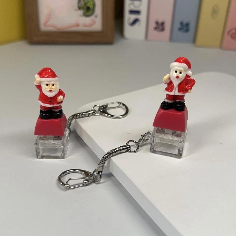Christmas Themed Keyboard Keychain Stress Relief Toys Keychain Fidget Keyboard Clicker Button Key Chain Bag Charm Pendant