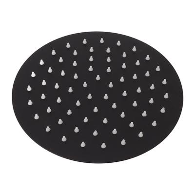 Soffione Doccia a Pioggia Ultrasottile Pioggia Cascata Acciaio Inossidabile Soffione Fisso Tondo Nero 8in