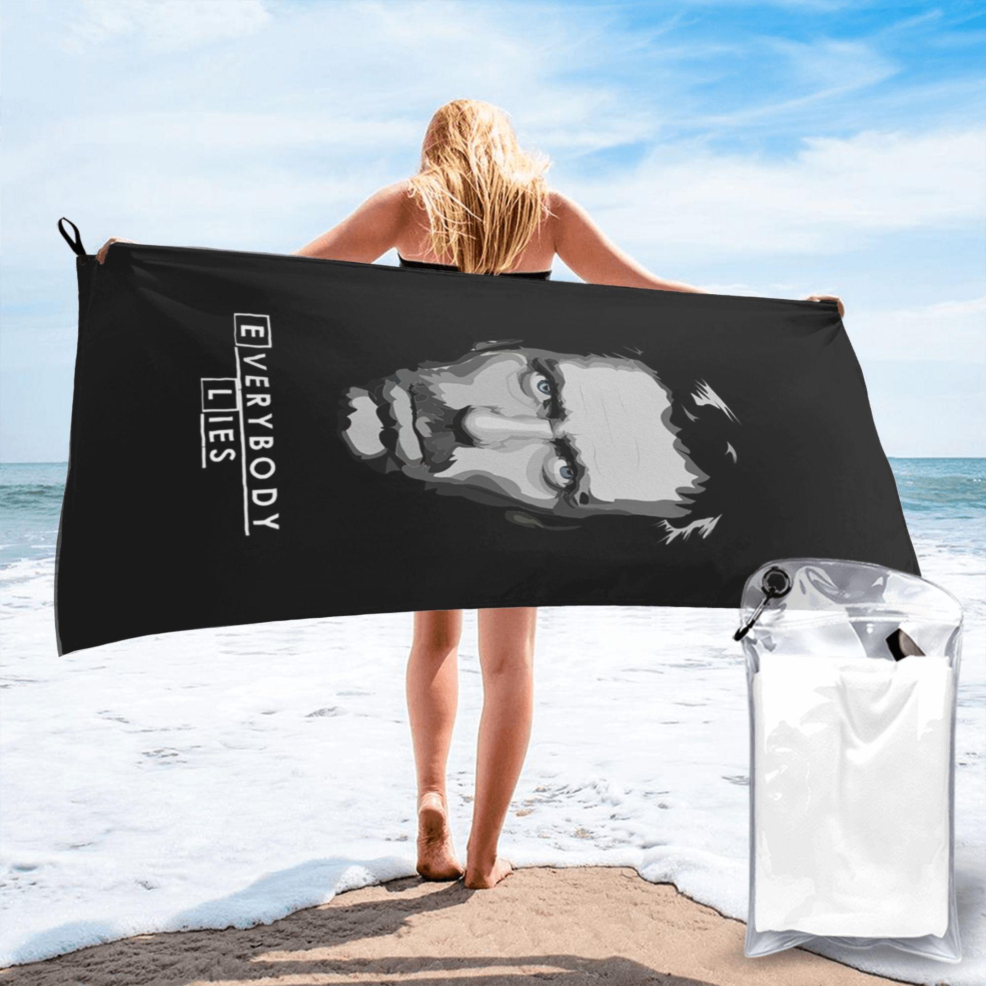 House MD Everybody Lies Beach Towel Soft Microfiber Quick Dry Absorbent Quick Towels For Bath W30*H60(CM)