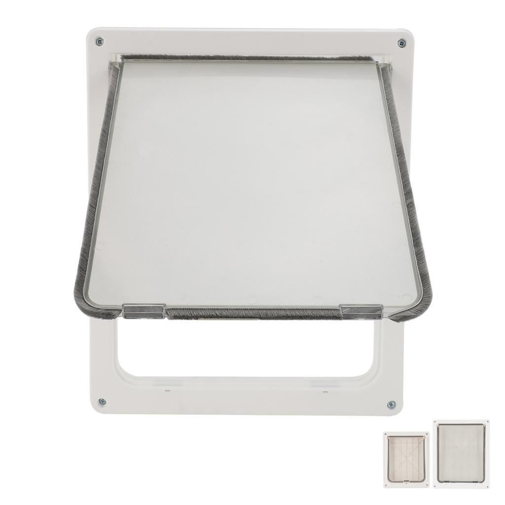 Pet Flap Door Noiseless 2 Way Weather Resistant Interior Exterior Cat Dog Door for Pet Crate Enclosu