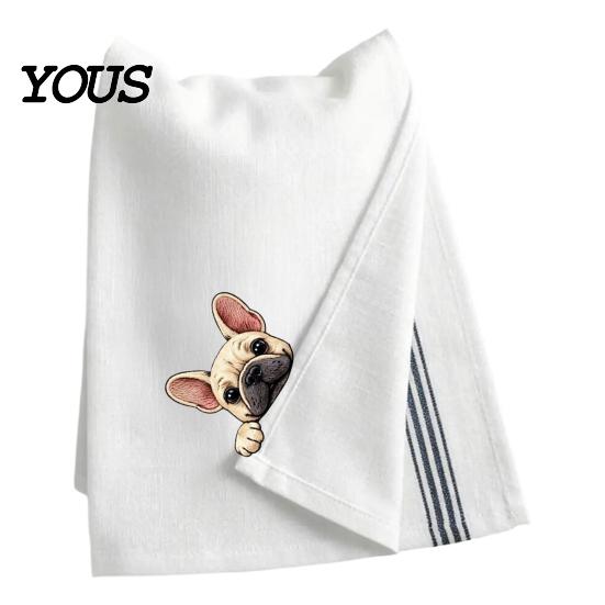 Cute Kitchen Decor Puppy Tea Towel, Embroidered Corgi Dachshund Dish Absorbent Accessories for Dog Owners Quick Dry Hand Towel Lovers Bathroom