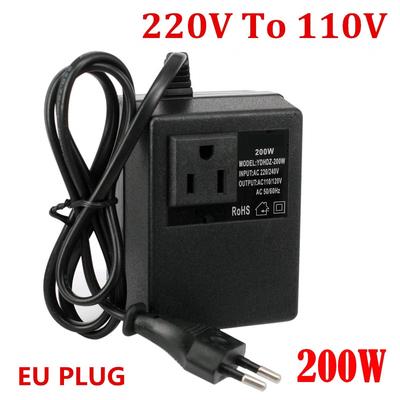 NOWY 200 W transformator konwertera napięcia 220 V do 110 V Step Down Travel EU Plug Transformator napięcia konwerter