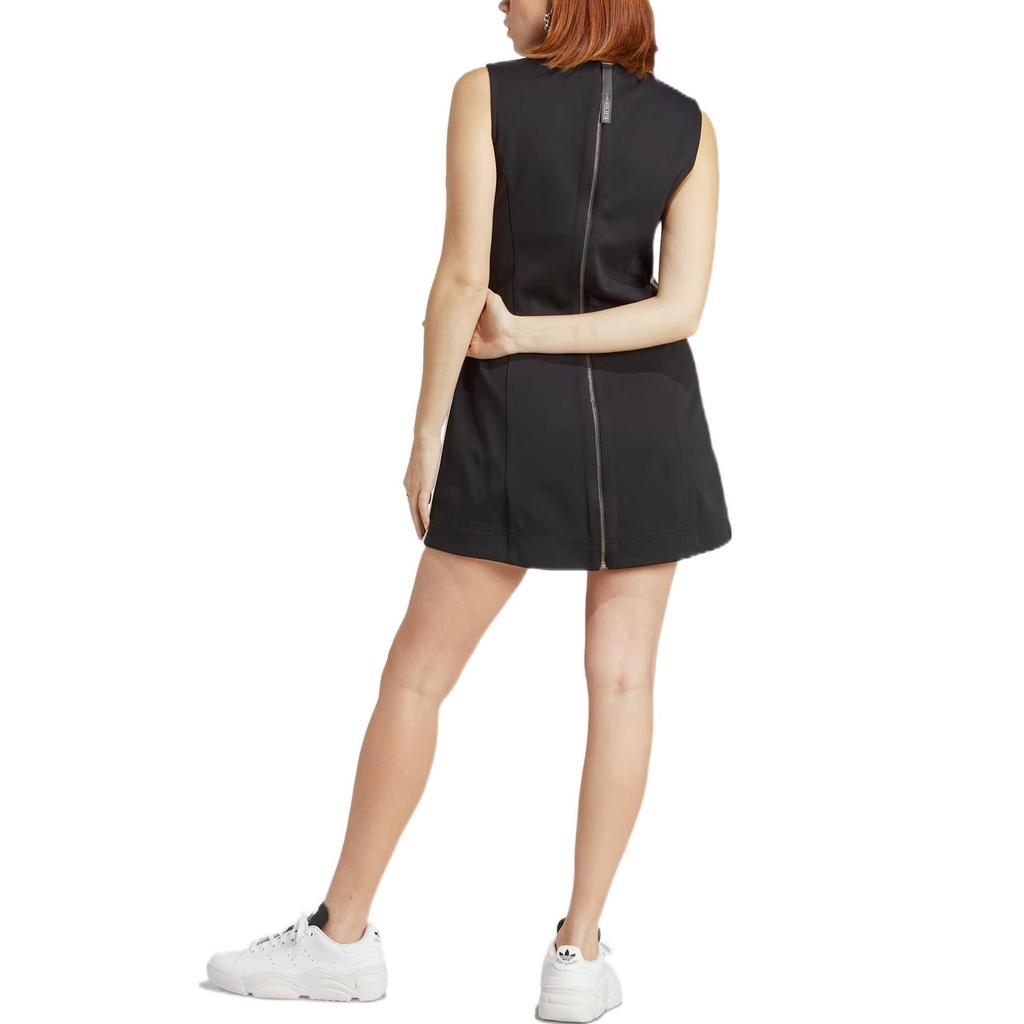 adidas Originals Blue Version Collection Sleeveless Dresses Women's Black Crew Neck Moderate Short HR3419