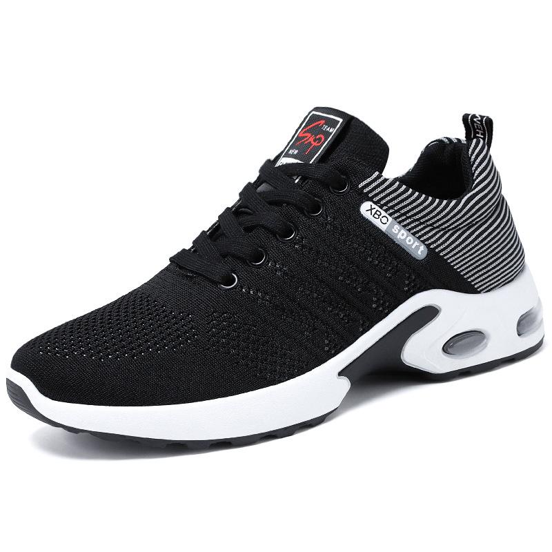 Changfengshu Men's Shoes Large-size Processing Custom Fly-woven Breathable Sports Shoes Lightweight Soft-soled Running Shoes Shallow-mouth Air Cush
