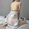 Sexy Underwear Retro Open-cut Cheongsam Buckle Perspective Free of Passion Clothes Slit Hot Uniform Temptation
