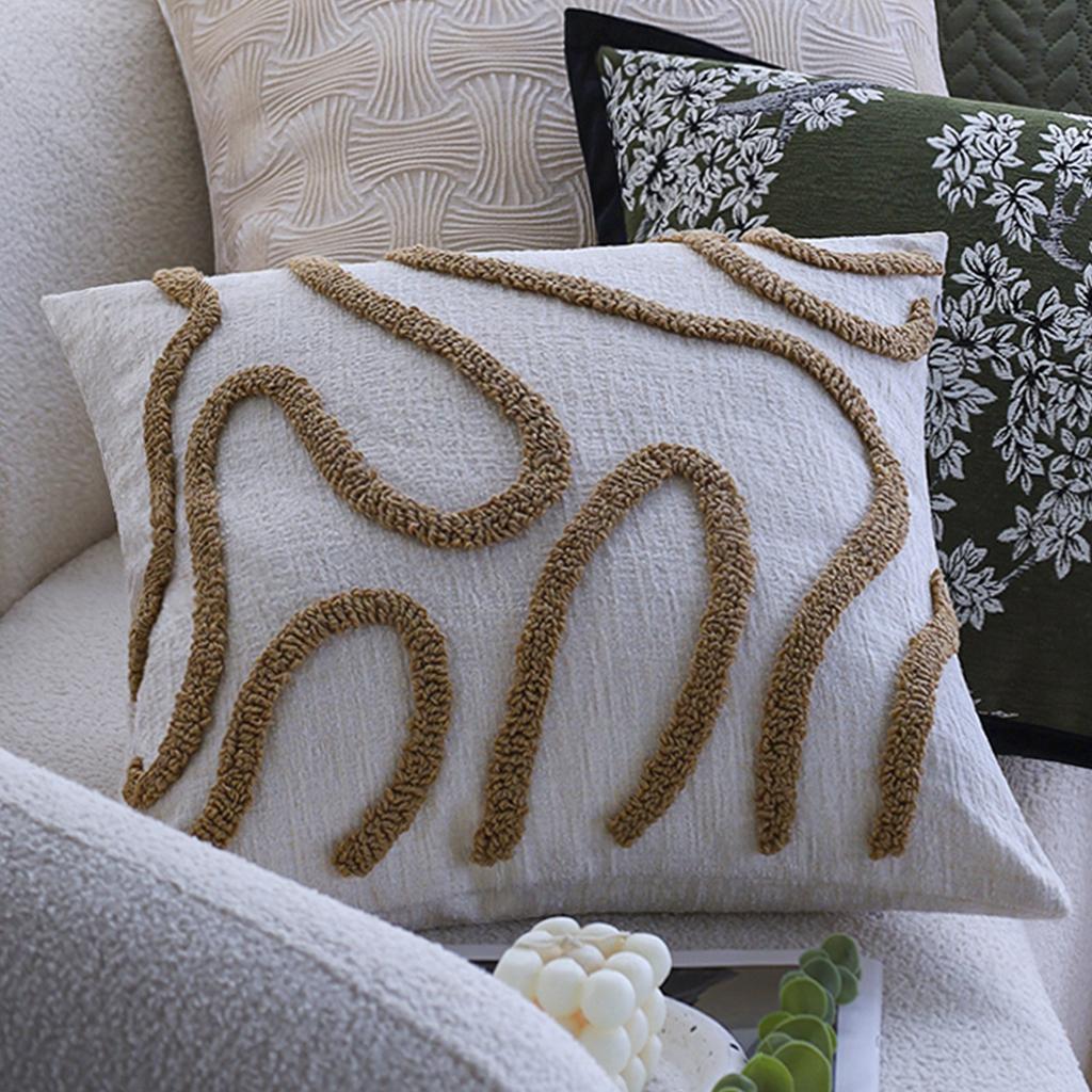 Modern Light Luxury Style Pillow Model Room Olive Green Sofa Pillow Case B&B Bedside Pillow Waist Pillow Soft Cushion