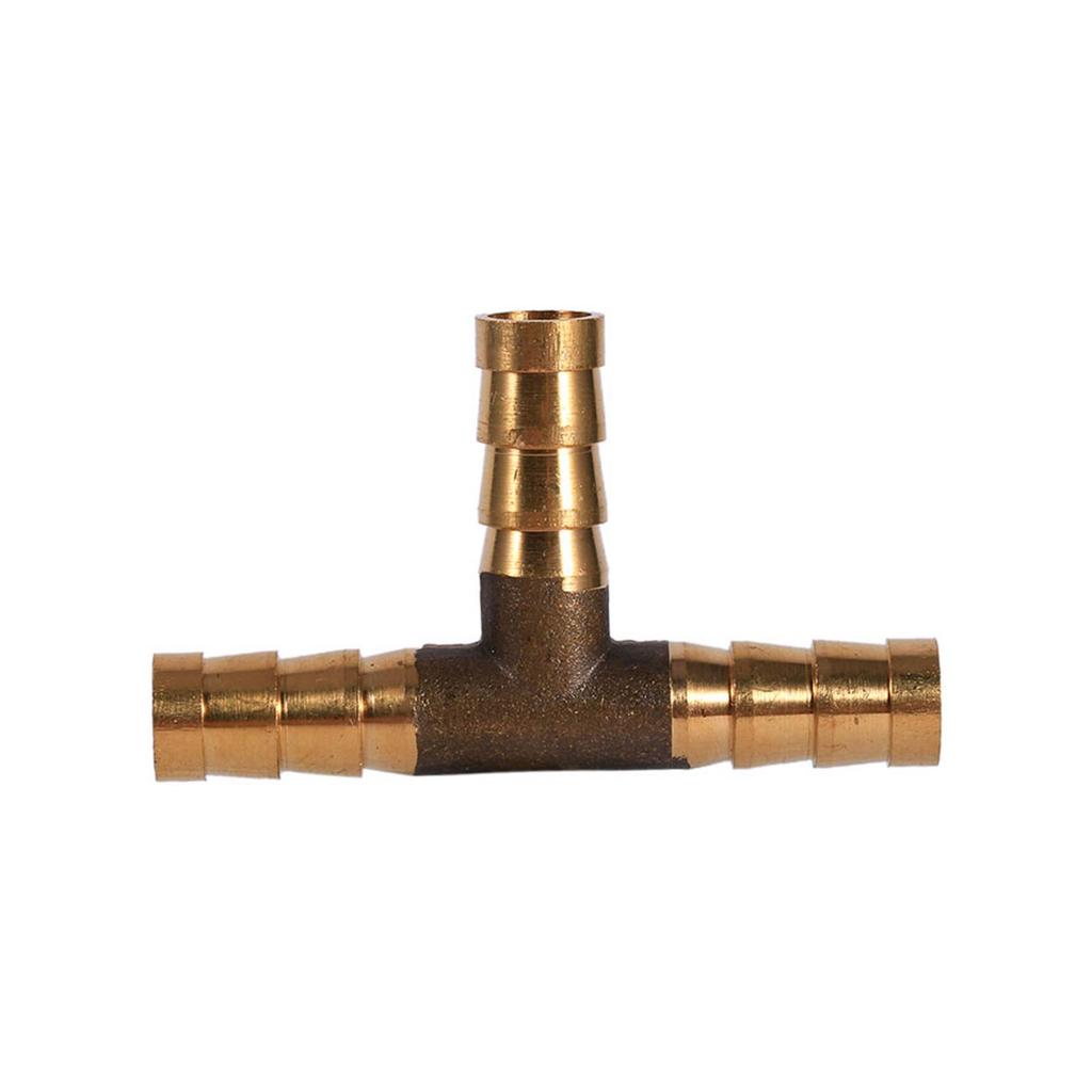 Brass T Piece 3 Way Fuel Hose Joiner Connector 6mm For Compressed   Oil Gas Pipe
