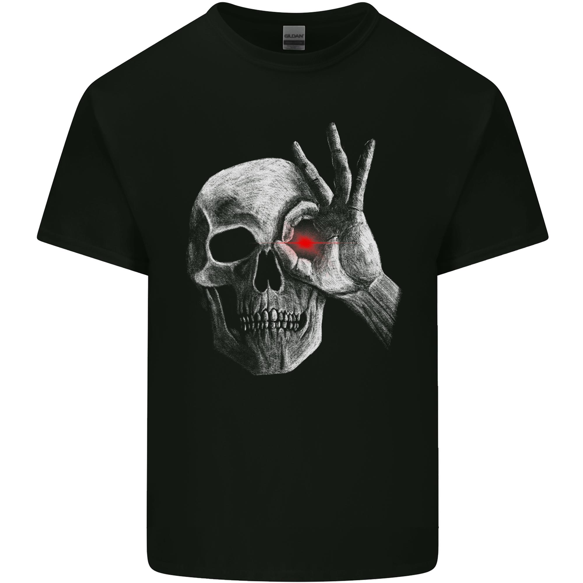 A Red Eye Skull Unisexs Light Cotton TShirt S