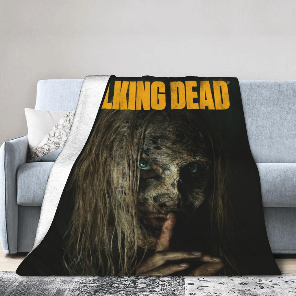The Walking Dead Daryl Dixon Flannel Blanket Horror Movie Custom Throw Blanket for Home 150*125cm Plush Thin Quilt