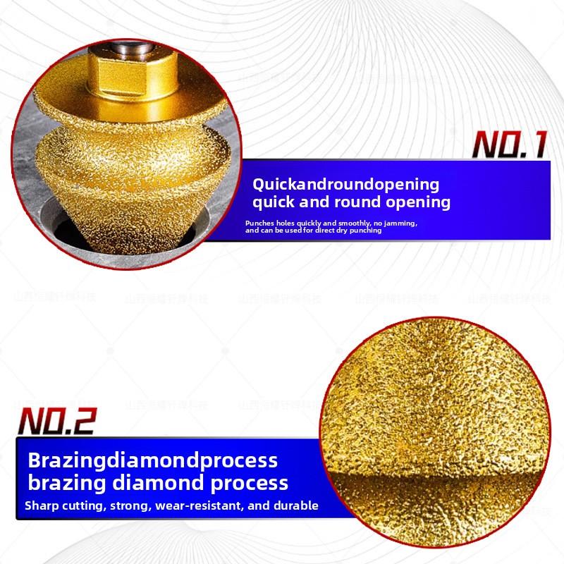 Brazed Diamond Drill Bit for Tile Marble Granite Chamfering Trimming Reaming For Angle Grinder