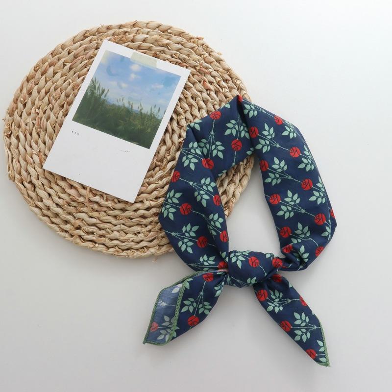 Korean Style Cotton New Small Silk Scarf Women's All-Match Decorative Small Square Towel Temperament Trend Headcloth Headband