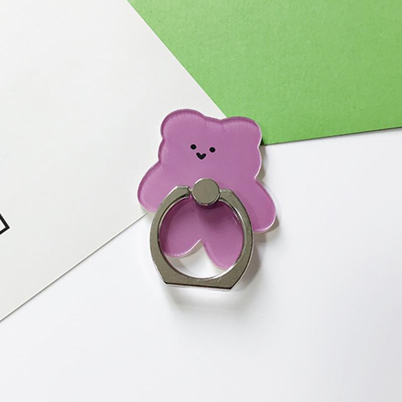 Cute Bear Phone Holder Flowers Finger Ring Stand Lazy Bracket Phone Kickstand