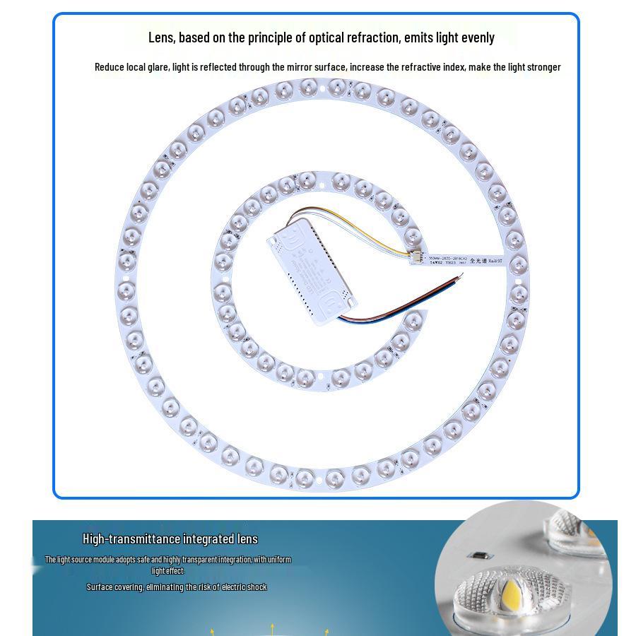 Ceiling LED Light Replacement Panel with Tricolor Changing Beads for Living Rooms