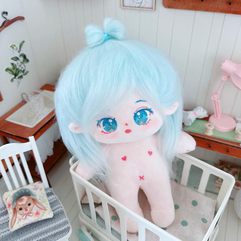 20cm Cotton Doll Blue Hair Baby Friends Idol Star Dolls Cute Stuffed Plush Toys Doll Plushies Toys Fans Collection Gifts