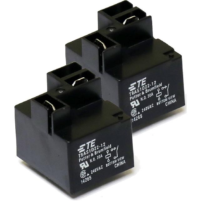 TE Potter & Brumfield (1-1419104-7) T9AS1D22-12 (Pack of 2) 30A Relay 240VAC 30 amps 240 Volts, SPST NO