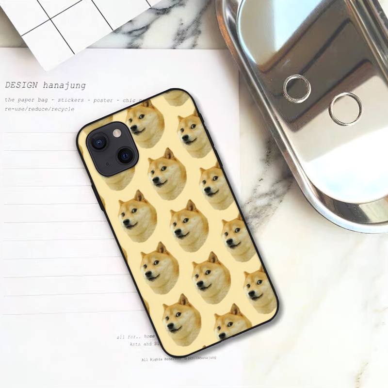 Roztomilý pouzdro na telefon Dogecoin Doge pro iPhone 11 12 Mini 13 14 Pro XS Max X 8 7 6s Plus 5 SE XR skořepina
