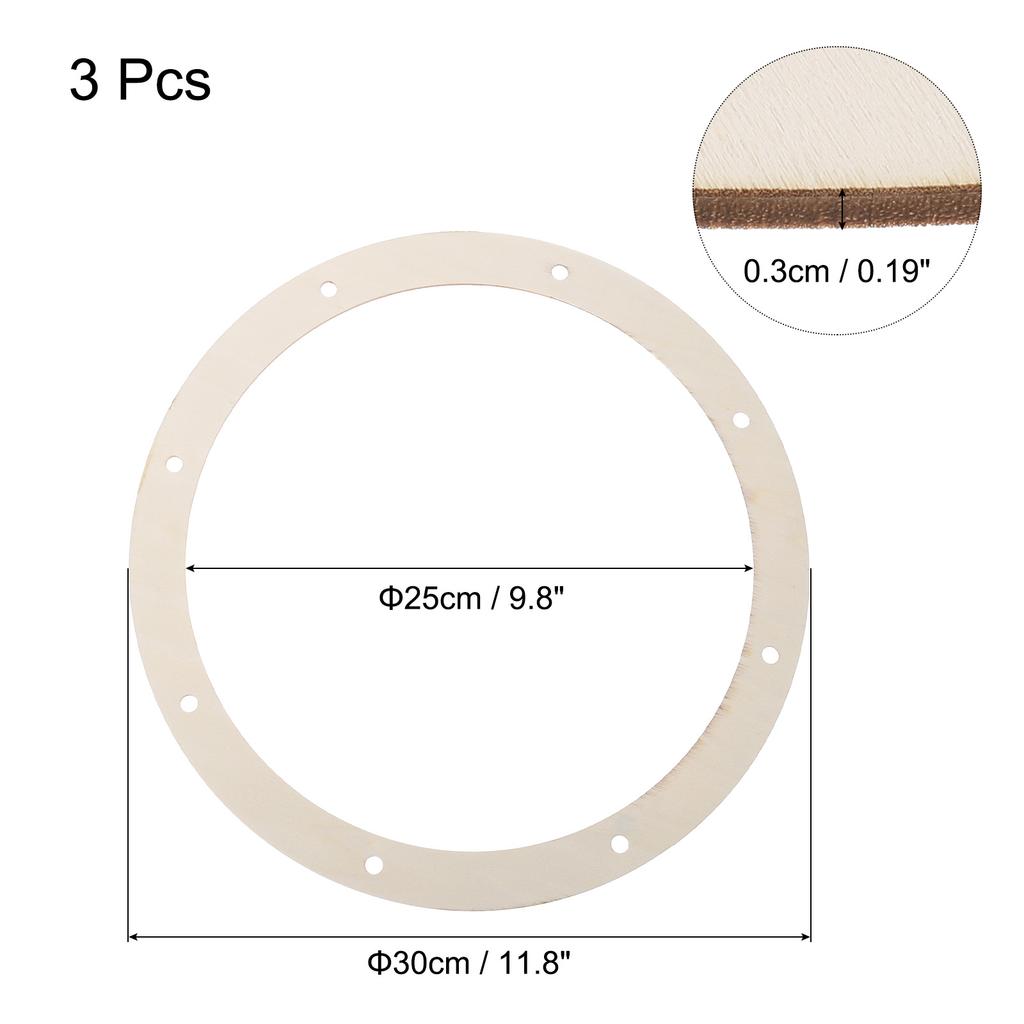 3 Stuks Houten Krans Frames Rond Onafgewerkte Bloemen Hoepel Ringen voor DIY Kerst Pasen Knutselen Bruiloft Vakantie Muur Huis Decoratie