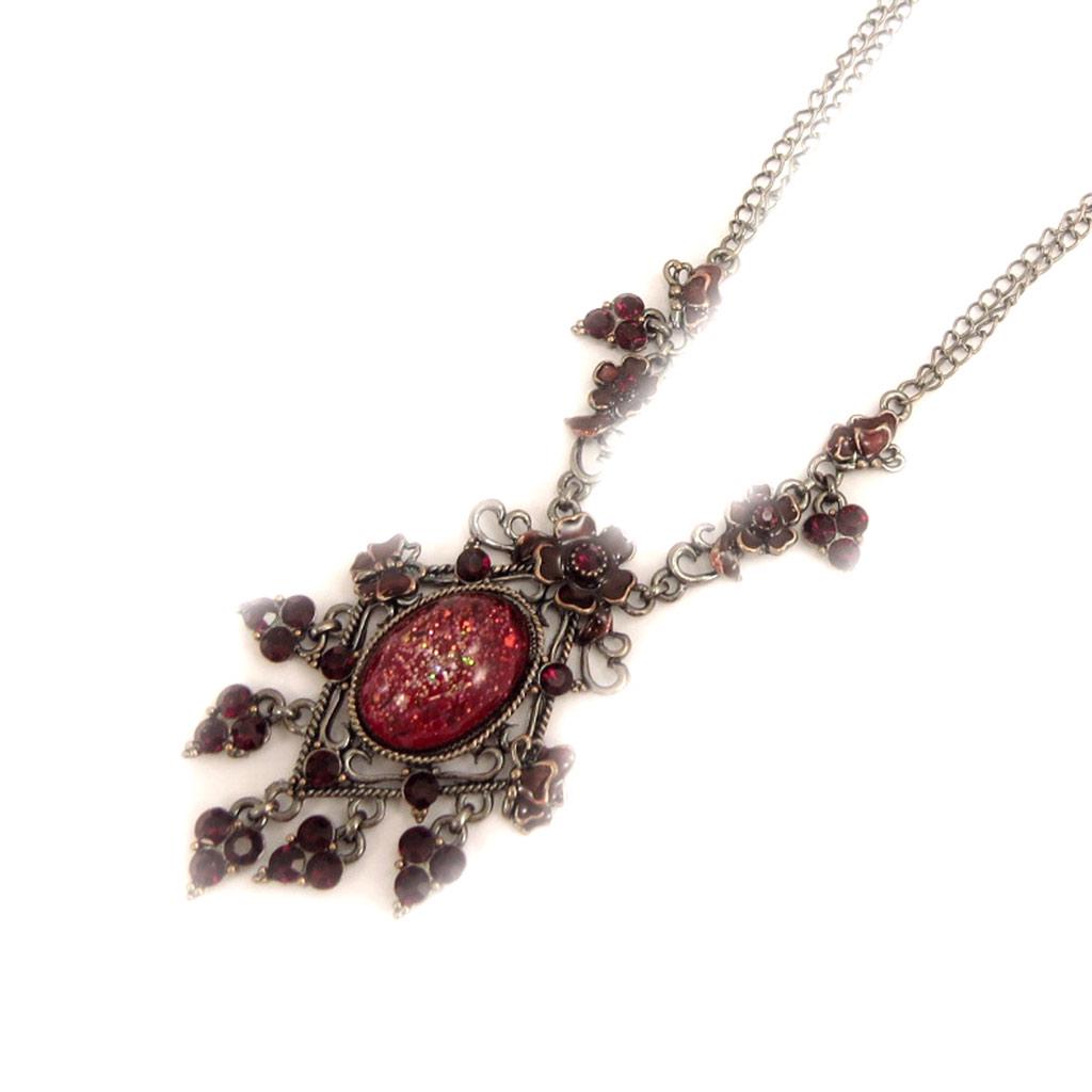 Les Trésors De Lily [D6107] - Designer Necklace 'Royal Givré' Red