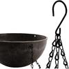 DEAYOU 2 Pack Resin Hanging Planters for Indoor Plants, 10" Hanging Flower Pots with Drainage Holes, Hanging Baskets with Chain and Hook for Garden,