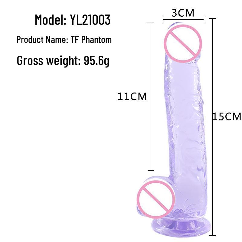 Jiuxi Realistic Clear TPE Dildo - Soft, Transparent Adult Toy for Women