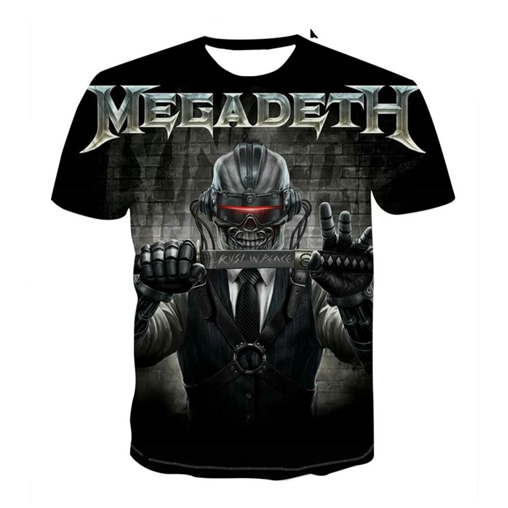 Summer Men Women Fashion Megadeth 3D Printed T-Shirt O Neck Short Sleeve T-shirts funny Casual Kids tops tees 100-6xl