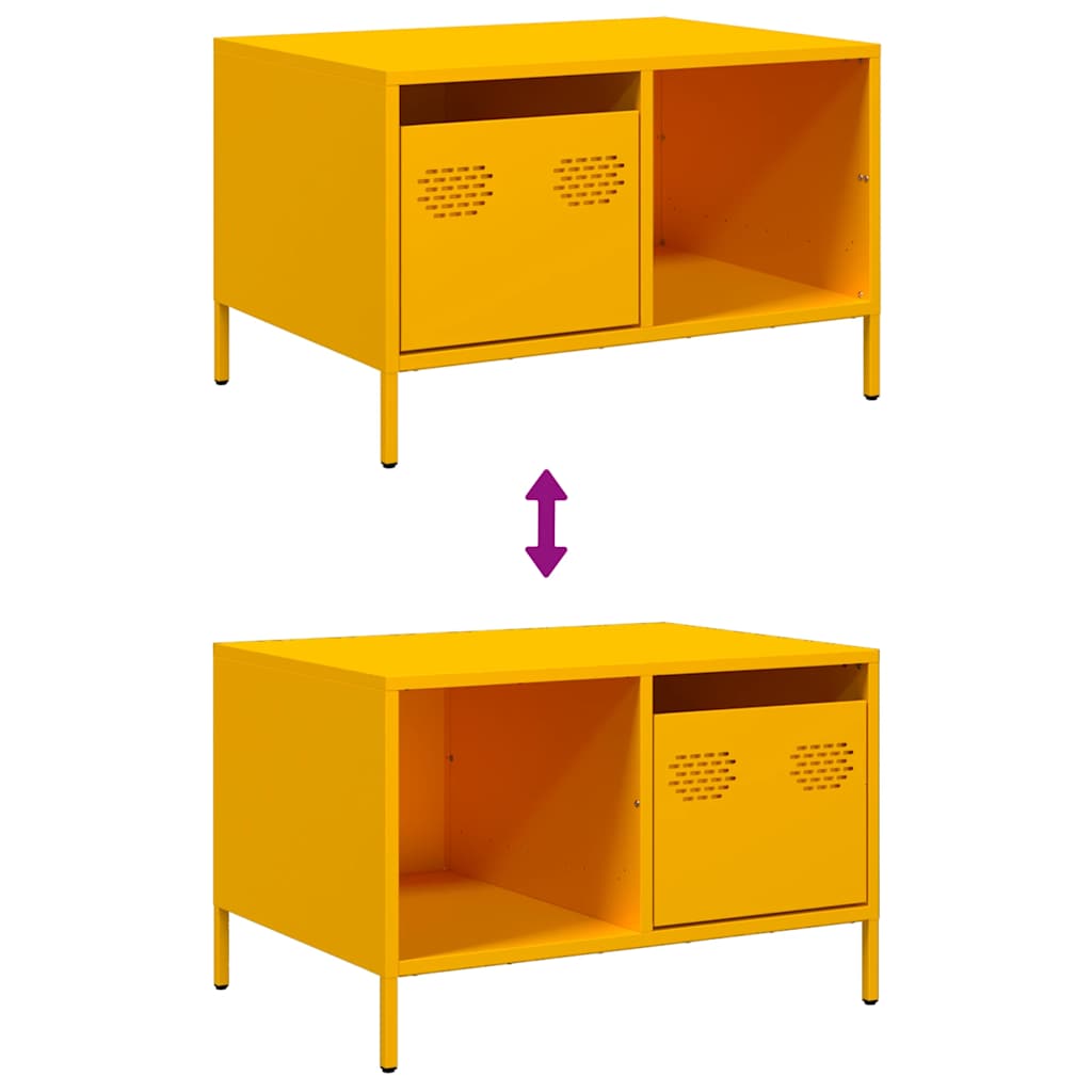 Yellow Mustard Coffee Table 27 x 19.7 x 17.1 in Cold Rolled Steel