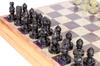 StonKraft X X 25 Chess Board with Wooden Base Stone Inlay Stone Pieces Game Set Inlaid Wood Chess with Stone Chess - 10" 10" (25 Cm) & & (Stone