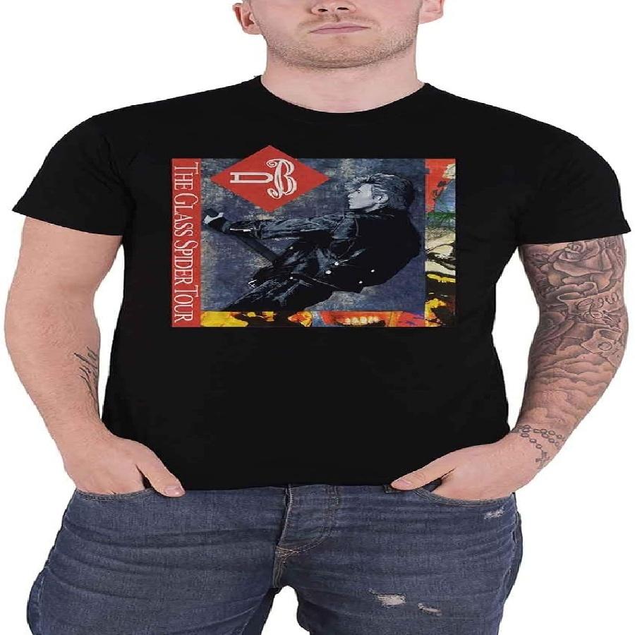 

David Bowie T Shirt Glass Spider Tour USA 1987 Back Print Official Mens Black XXXXXL чорний
